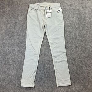 New Gap 1969 Girlfriend‎ Jeans Womens 25r White Blue Pinstripe Bleached Railroad